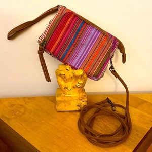 Charming Charlie multicolored small removable crossbody/wristlet
